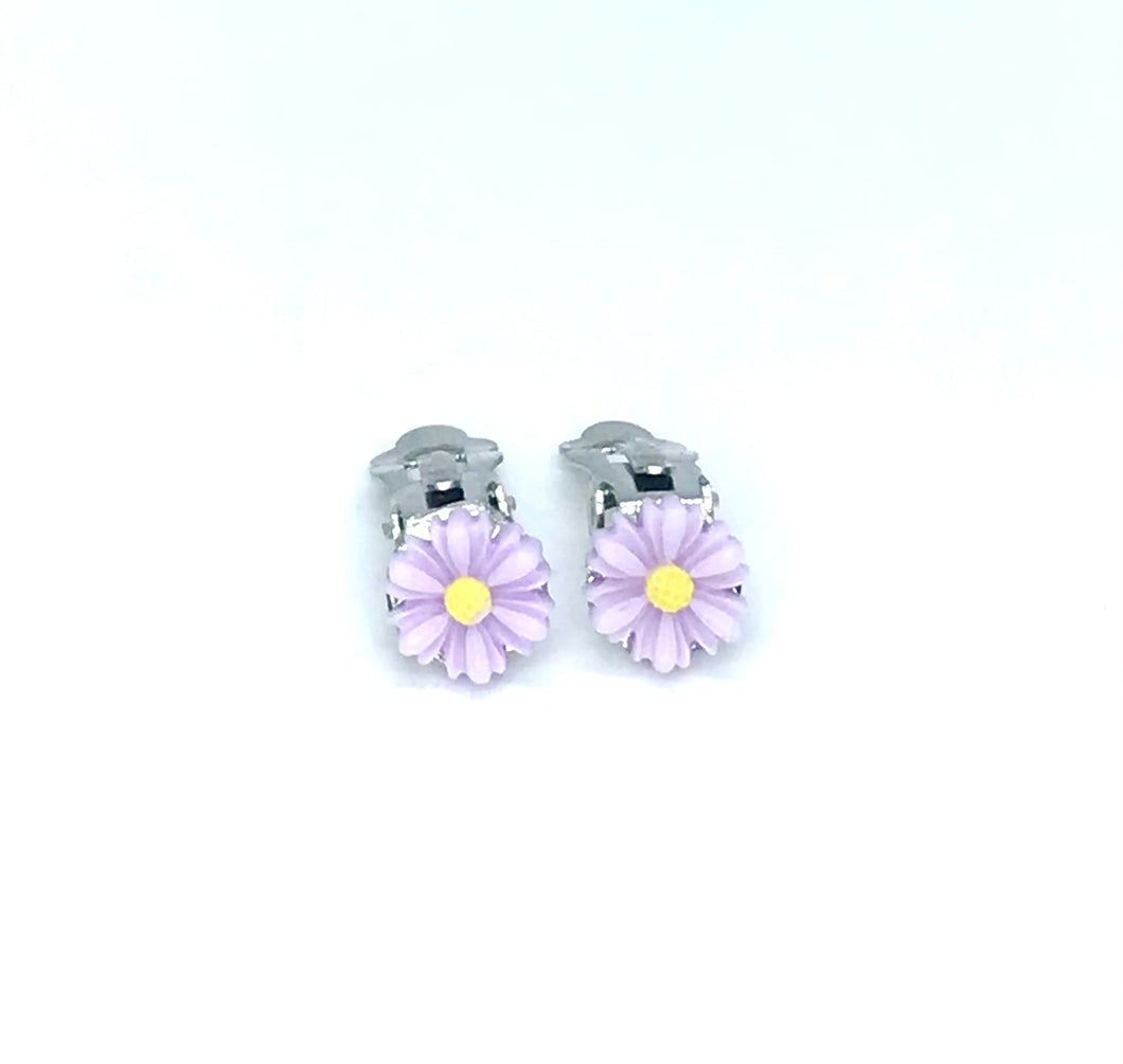 Chrysanthemum Clip-Ons in Lovely Lavender (Stainless Steel)