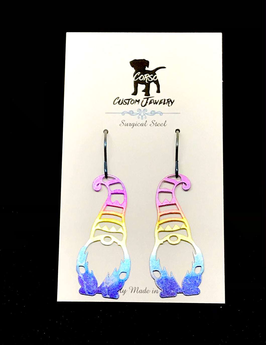 Rainbow Farm Gnome Drop Earrings