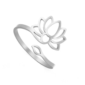 Adjustable Lotus Ring (Stainless Steel)
