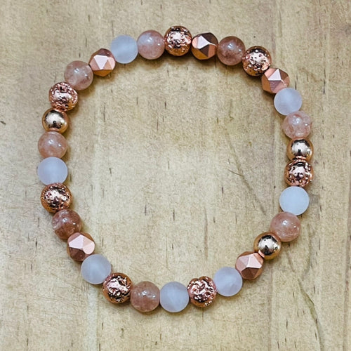 6mm Rose Gold Gemstone Bracelet
