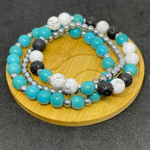 Load image into Gallery viewer, Turquoise Howlite Diffuser Bracelet Set