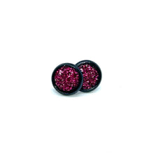 Load image into Gallery viewer, 8mm Sangria Shimmer Druzy Studs