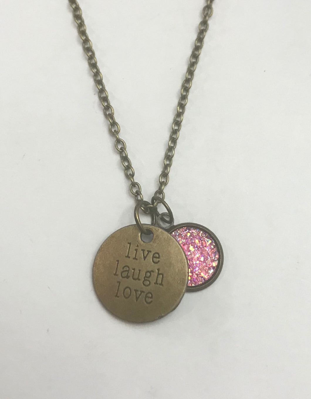 “live laugh love” Necklace (Antique Bronze)