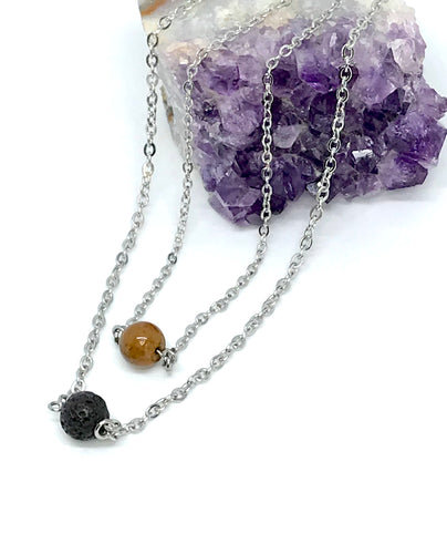 Balancing Layered Diffuser Necklace (Stainless Steel)