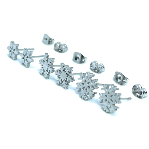 Snowflake Stud Set (Stainless Steel)