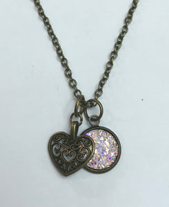Filigree Heart Necklace (Antique Bronze)