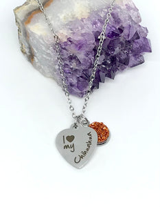 "I love my Chihuahua" 3-in-1 Necklace (Stainless Steel)