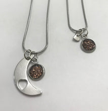 Load image into Gallery viewer, “Love You to the Moon and Back” Mother-Daughter Necklace Set (Stainless Steel)