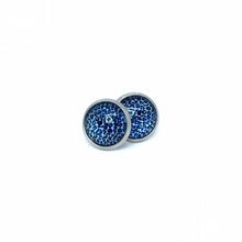 Load image into Gallery viewer, 10mm Blue Leopard Print Studs (Stainless Steel)