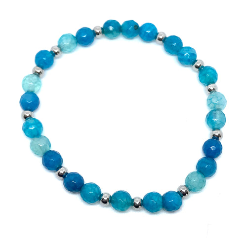 6mm Blue Agate Bracelet