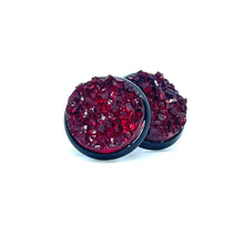 Load image into Gallery viewer, 12mm Merlot Druzy Studs