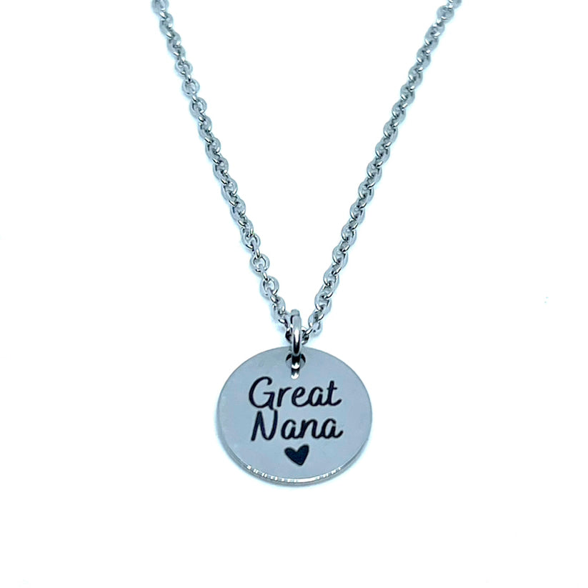Great Nana Charm Necklace (Stainless Steel)