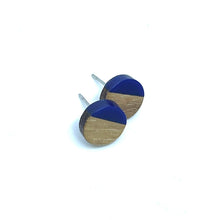 Load image into Gallery viewer, Navy Blue Wooden Studs