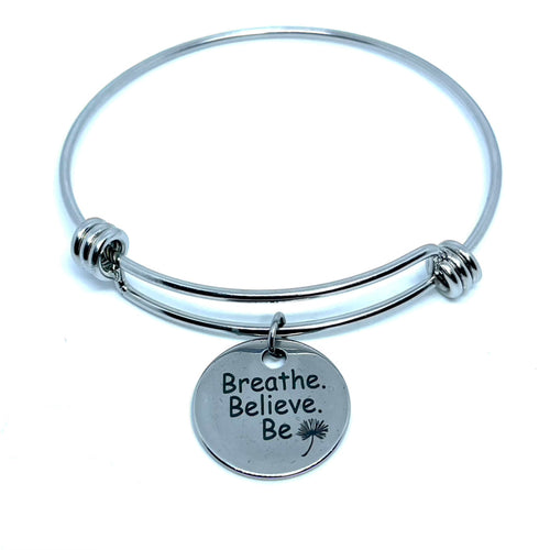 “Breathe. Believe. Be” Bracelet (Stainless Steel)