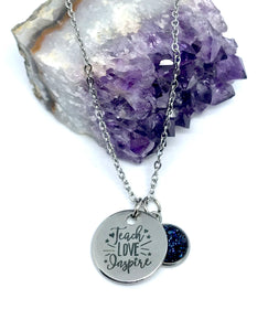 "Teach Love Inspire" 3-in-1 Necklace (Stainless Steel)