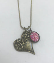 Load image into Gallery viewer, Floral Heart Necklace (Antique Bronze)