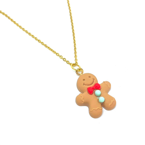 Gumdrop Gingerbread Man Necklace (Stainless Steel)