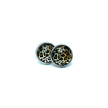 Load image into Gallery viewer, 10mm Golden Leopard Studs