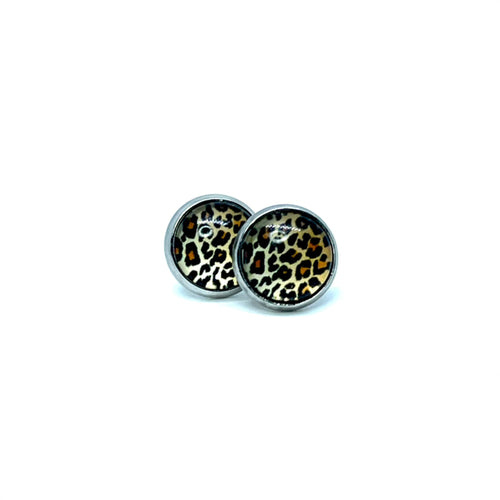 10mm Golden Leopard Studs