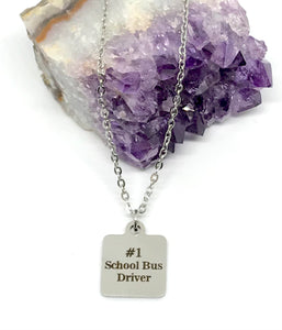 "#1 Bus Driver" Necklace (Stainless Steel)