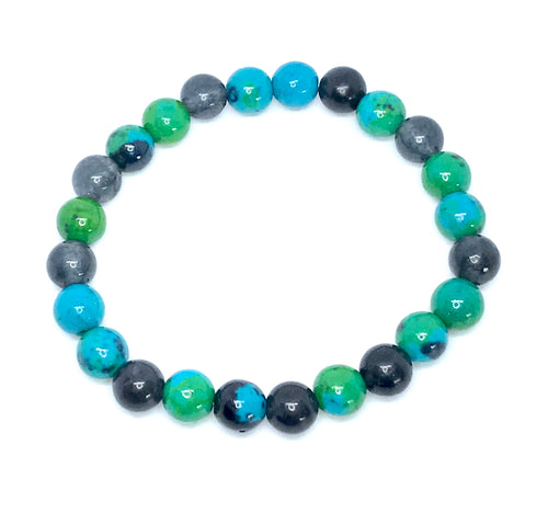 8mm Earth and Sky Gemstone Bracelet
