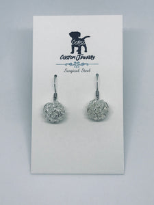 Twisted Wire Ball Drop Earrings (Surgical Steel)