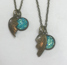 Load image into Gallery viewer, Shared Heart Mother-Daughter Necklace Set (Antique Bronze)