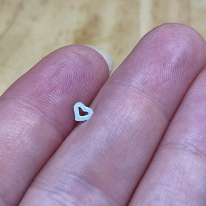 Silver Heart Nose Stud Screw (Surgical Steel)