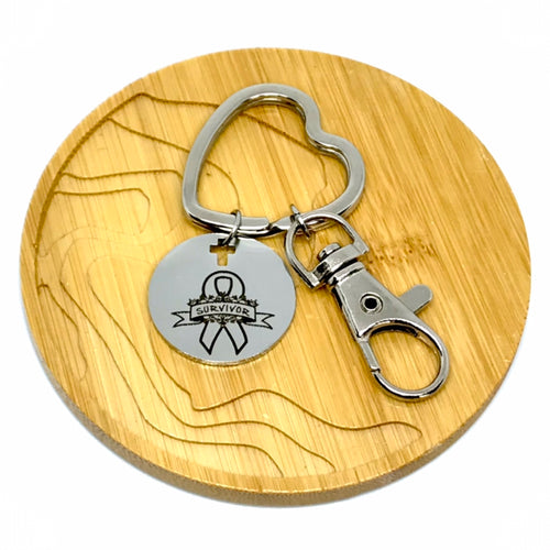 Cancer Survivor Research Keychain (Stainless Steel)
