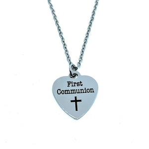 "First Communion" Charm Necklace (Stainless Steel)