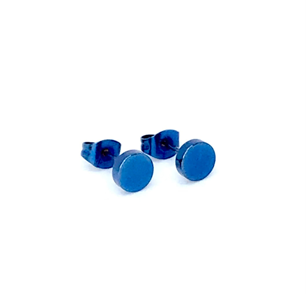 6mm Blue Round Studs (Stainless Steel)