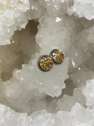 8mm Moon Druzy Studs