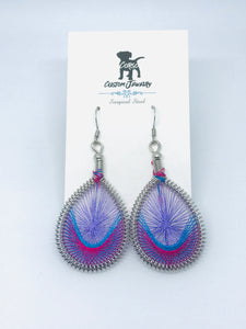 Purple String Teardrop Earrings
