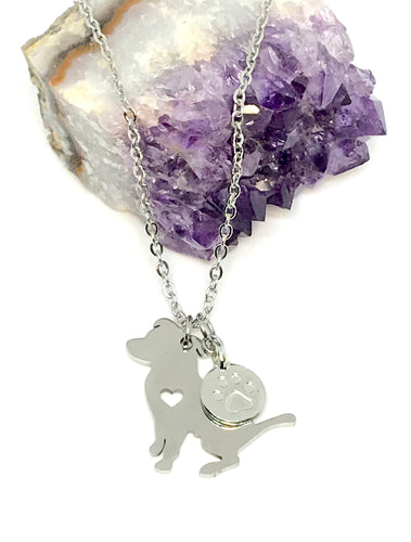 Puppy 3-in-1 Charm Necklace (Stainless Steel)