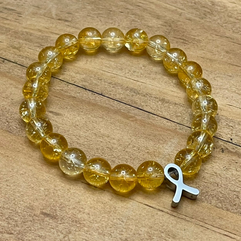 8mm Sarcoma and Bone Cancer Research Gemstone Bracelet