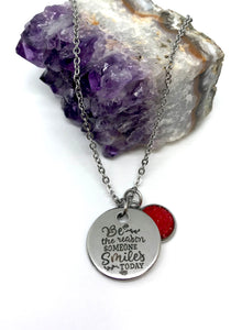 “Be the Reason Someone Smiles Today” 3-in-1 Necklace (Stainless Steel)