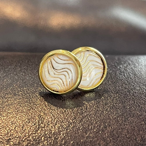10mm White Ripple Studs (Stainless Steel)