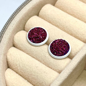 10mm Sangria Shimmer Druzy Studs