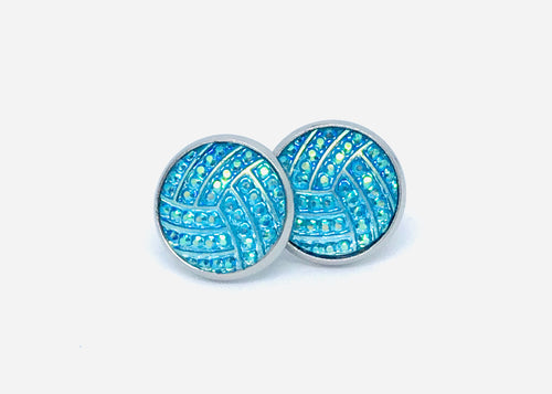 12mm Lake Blue Treble Studs (Stainless Steel)