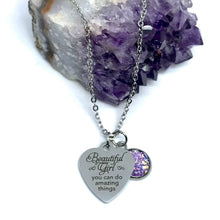 Load image into Gallery viewer, &quot;Beautiful Girl you can do amazing things&quot; 3-in-1 Necklace (Stainless Steel)