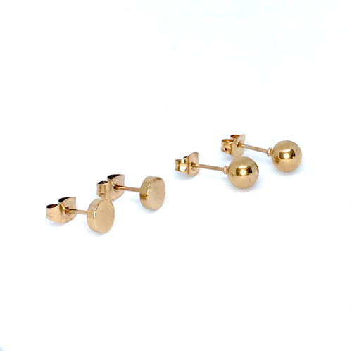 6mm Rose Gold Minimalist Stud Set (Stainless Steel)