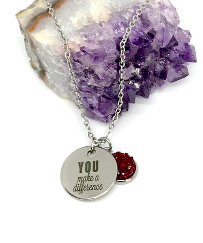 “YOU make a difference” 3-in-1 Necklace (Stainless Steel)