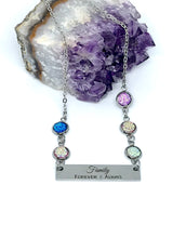 Load image into Gallery viewer, Family Necklace with Five Birthstones (Stainless Steel)