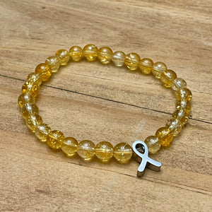 6mm Sarcoma and Bone Cancer Research Gemstone Bracelet