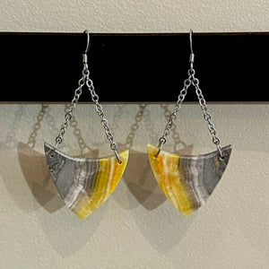 Bumblebee Jasper Drop Earrings (Surgical Steel)