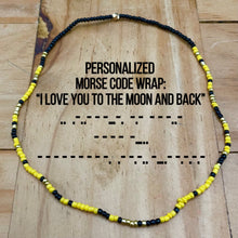 Load image into Gallery viewer, 2mm Personalized Morse Code Wrap Bracelet
