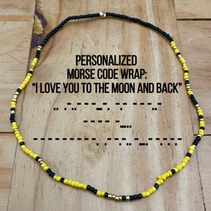 2mm Personalized Morse Code Wrap Bracelet
