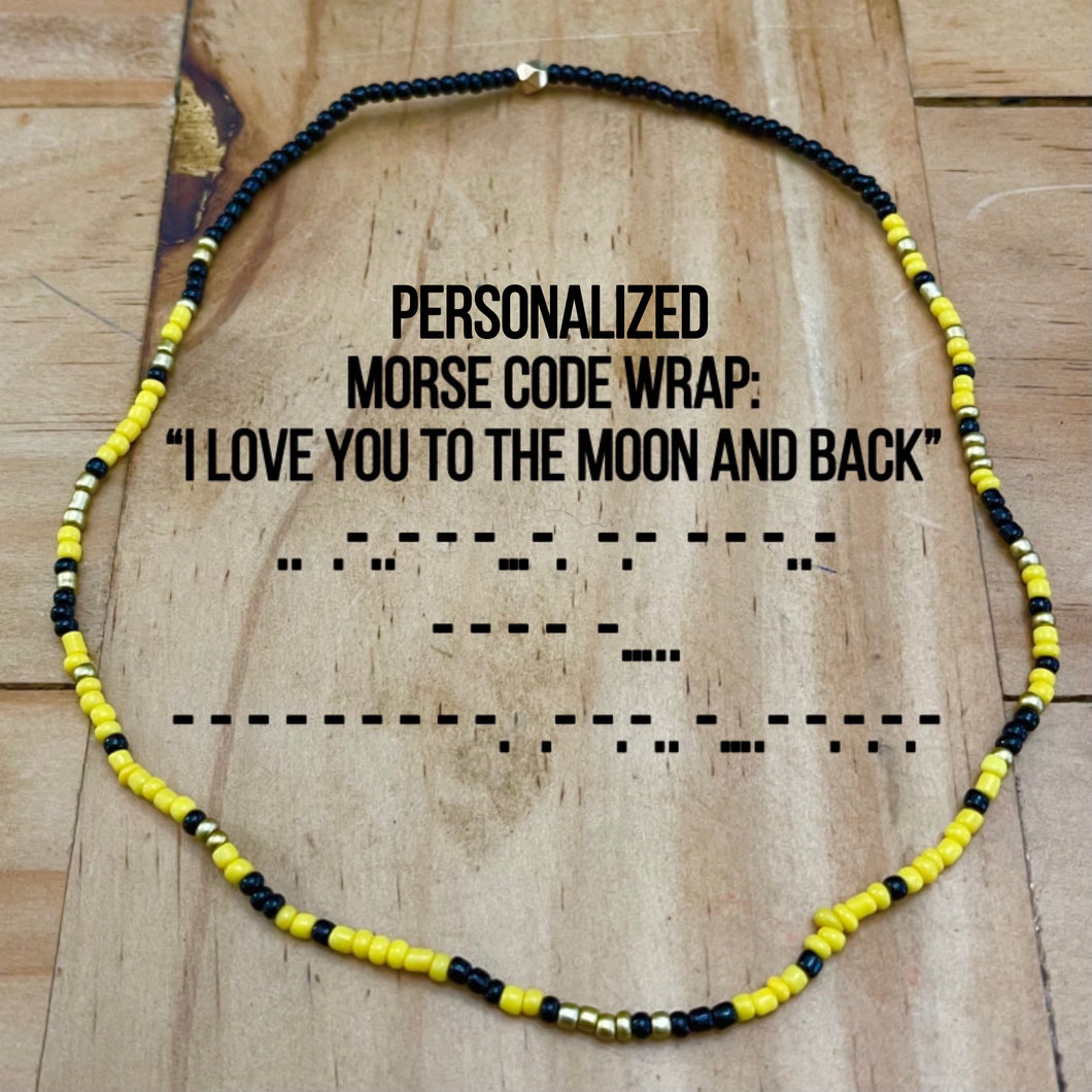 2mm Personalized Morse Code Wrap Bracelet