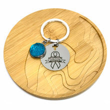 Load image into Gallery viewer, Ovarian Cancer Survivor Research Keychain (Stainless Steel)