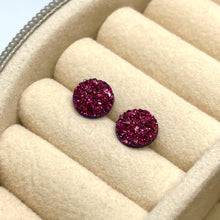 Load image into Gallery viewer, 8mm Sangria Shimmer Druzy Studs